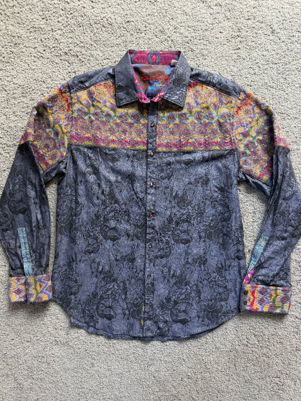 Robert Graham Limited Edition Landmass Shirt Men's Size XL #61/320  EUC NWOT